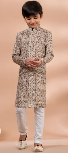 Multicolor color Boys Kurta Pyjama in Cotton fabric with Digital Print work