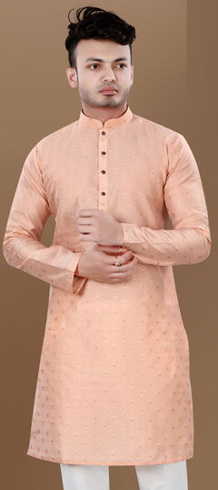 Pink and Majenta color Kurta in Jacquard fabric with Weaving work