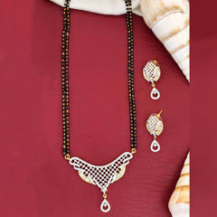 White and Off White color Pendant in Metal Alloy studded with CZ Diamond & Gold Rodium Polish : 1940027