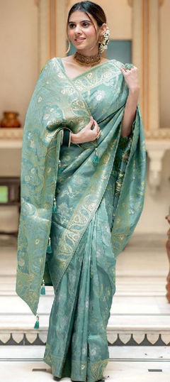 Blue color Saree in Art Silk fabric with Weaving work