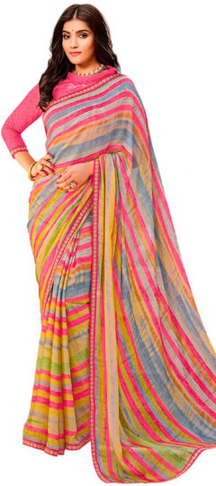 Multicolor color Saree in Chiffon fabric with Printed work