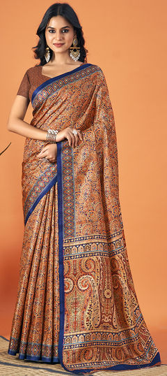 Multicolor color Saree in Pashmina fabric with Printed work