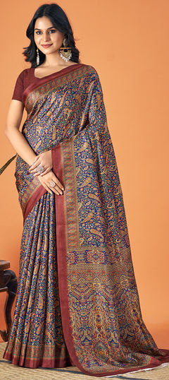 Multicolor color Saree in Pashmina fabric with Printed work