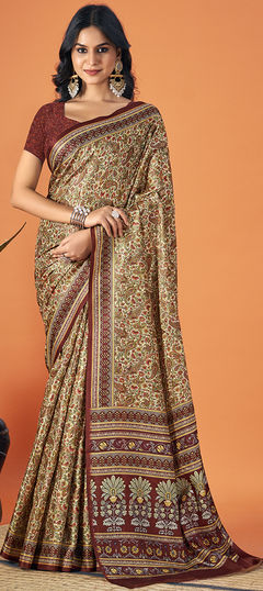 Multicolor color Saree in Pashmina fabric with Printed work