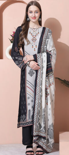 Multicolor color Salwar Kameez in Muslin fabric with Thread work