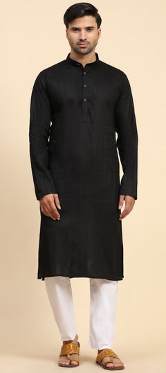 Casual Black and Grey color Kurta in Cotton fabric with Weaving work : 1950540