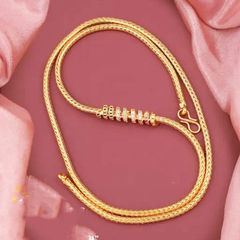 Gold Rodium Polish Gold color Chain in Metal Alloy studded with Artificial