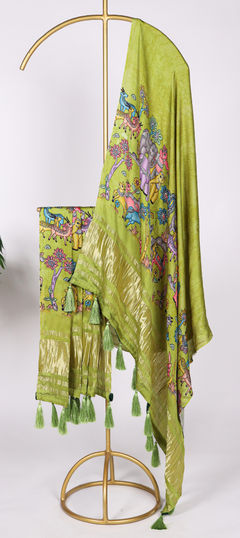 Festive Yellow color Dupatta in Art Silk fabric with Digital Print work : 1951490