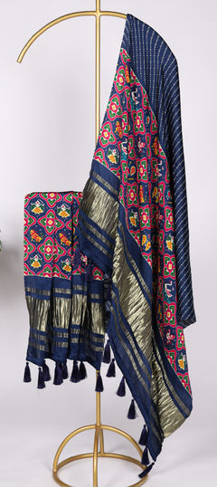 Festive Blue color Dupatta in Art Silk fabric with Digital Print work : 1951492