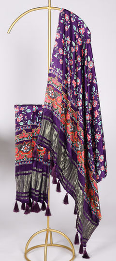 Festive Purple and Violet color Dupatta in Art Silk fabric with Digital Print work : 1951493