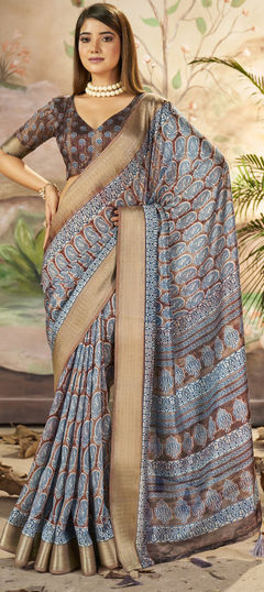 Multicolor color Saree in Art Silk fabric with Printed, Weaving work