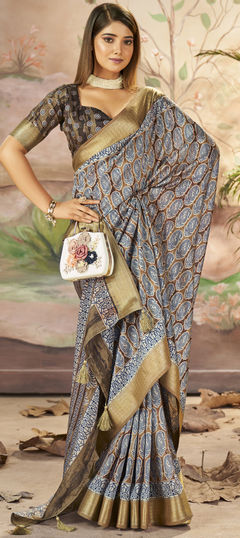 Multicolor color Saree in Art Silk fabric with Printed, Weaving work