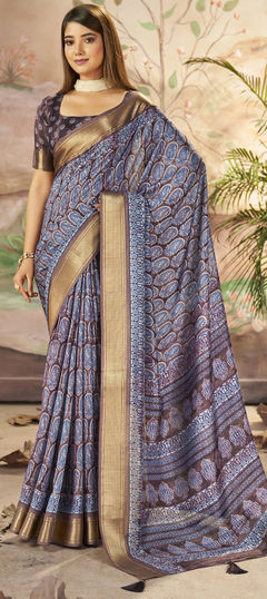 Multicolor color Saree in Art Silk fabric with Printed, Weaving work