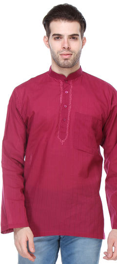 Purple and Violet color Kurta in Cotton fabric with Thread work