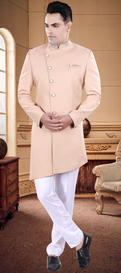 Pink and Majenta color IndoWestern Dress in Viscose fabric with Embroidered, Thread work