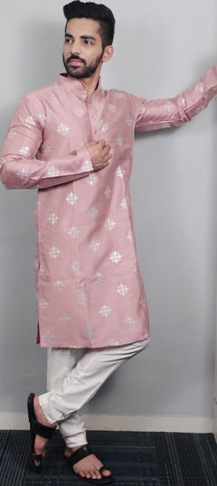 Purple and Violet color Kurta Pyjamas in Art Silk fabric with Sequence, Thread work