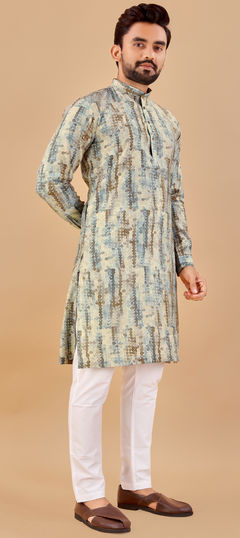 Multicolor color Kurta Pyjamas in Cotton fabric with Foil Print work