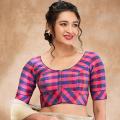 Party Wear Blue color Blouse in Silk fabric with Weaving work : 1956123