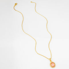 Gold Rodium Polish White and Off White color Pendant in Metal Alloy studded with Austrian diamond