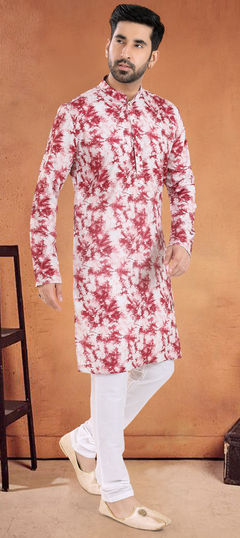 Red and Maroon color Kurta Pyjamas in Cotton fabric with Patch work