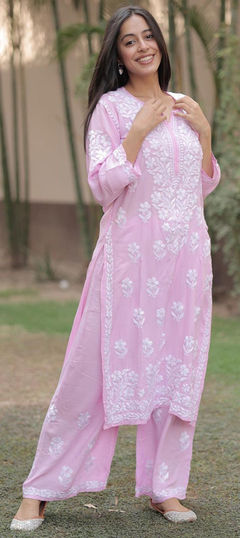 Festive, Party Wear Pink and Majenta color Salwar Kameez in Rayon fabric with Printed work : 1959571