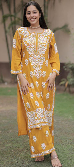 Festive, Party Wear Yellow color Salwar Kameez in Rayon fabric with Printed work : 1959573