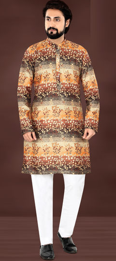 Yellow color Kurta in Rayon fabric with Printed work