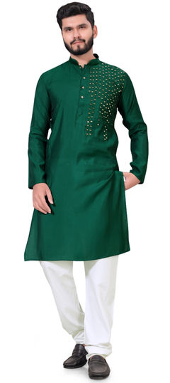 Party Wear Green color Kurta Pyjamas in Viscose fabric with Fancy Work work : 1959694