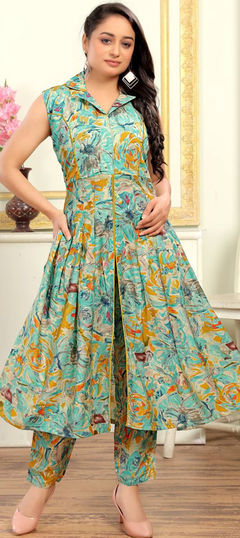 Multicolor color Salwar Kameez in Cotton fabric with Floral, Printed work