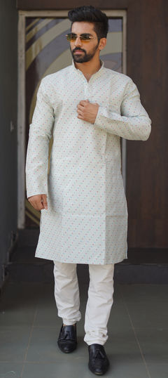 Black and Grey color Kurta Pyjamas in Jacquard fabric with Weaving work