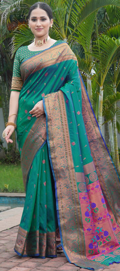 Pink and Majenta color Saree in Art Silk fabric with Weaving work