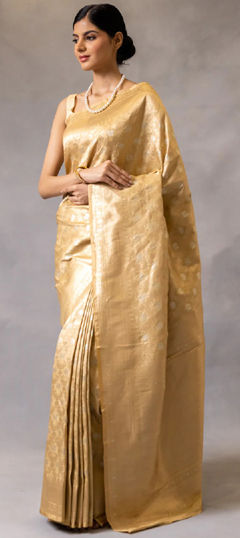 Beige and Brown color Saree in Art Silk fabric with Weaving, Zari work