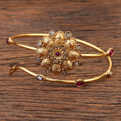 Multicolor color Armlet in Brass studded with CZ Diamond & Gold Rodium Polish : 1964347