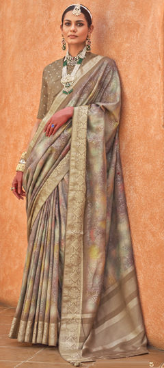 Multicolor color Saree in Silk fabric with Weaving, Zari work