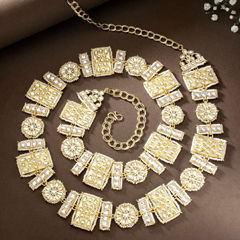 White and Off White color Waist Chain in Brass studded with CZ Diamond & Gold Rodium Polish : 1966133