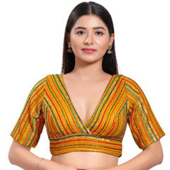 Multicolor color Blouse in Georgette fabric with Embroidered, Sequence work