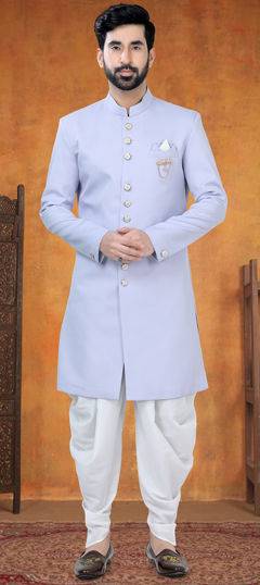 Purple and Violet color IndoWestern Dress in Rayon fabric with Broches work
