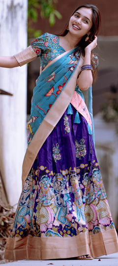 Multicolor color Lehenga in Art Silk fabric with Printed work