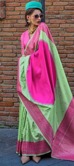 Multicolor color Saree in Art Silk fabric with Printed, Weaving work