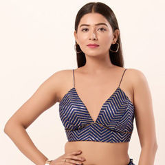 Blue color Blouse in Art Silk fabric with Sequence work