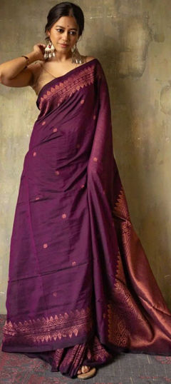 Festive, Traditional Pink and Majenta color Saree in Art Silk fabric with South Weaving work : 1969265