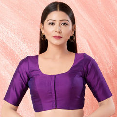Beige and Brown color Blouse in Brocade fabric with Weaving work