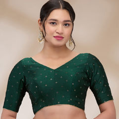 Green color Blouse in Blended fabric with Printed work