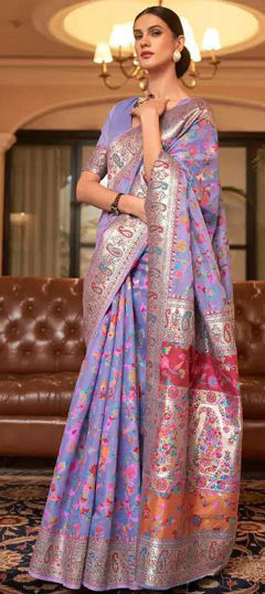 Multicolor color Saree in Art Silk fabric with Weaving, Zari work