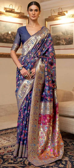 Multicolor color Saree in Art Silk fabric with Weaving, Zari work