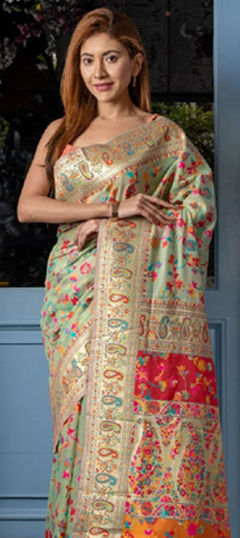 Multicolor color Saree in Art Silk fabric with Weaving, Zari work