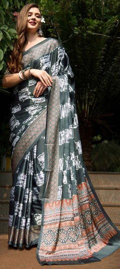 Casual, Traditional Multicolor color Saree in Crepe Silk fabric with Classic Printed work : 1971351