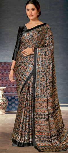 Multicolor color Saree in Crepe Silk fabric with Printed work