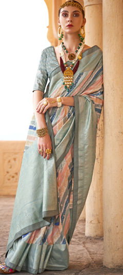 Multicolor color Saree in Viscose fabric with Weaving, Zari work