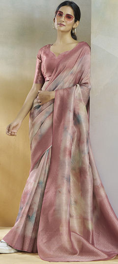 Multicolor color Saree in Handloom fabric with Printed work